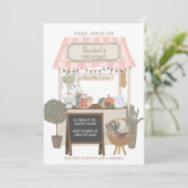 Country Bauern vermarkten lokale Kinderdusche Einladung (Stehend Vorderseite)