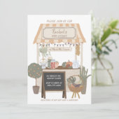 Country Bauern vermarkten lokale Kinderdusche Einladung (Stehend Vorderseite)