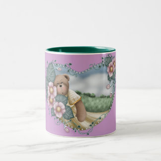 Country Bear in einer Herz-Tasse Zweifarbige Tasse