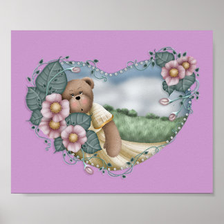 Country Bear in einer Herzdruckmaschine Poster