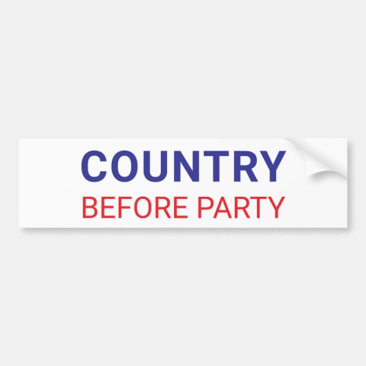 Country Before Party Political Autoaufkleber (Vorne)