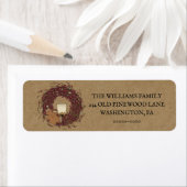 Country Berry Wreath and Candle Christmas Label (Insitu)