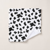 Country Black and White Cow Muster Badhandtuch Set (Waschlappen)