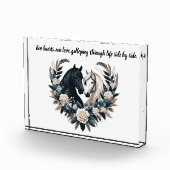 Country Black and White Horses in Liebe Fotoblock (Rechts)