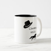 Country Black Hat & Horse Zweifarbige Tasse (VorderseiteRechts)