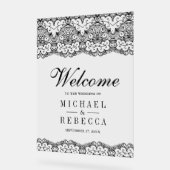 Country Black Lace Wedding Welcome Acrylschild (Winkel)