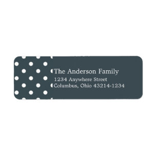 Country Blue Address Labels mit White Polka Dots