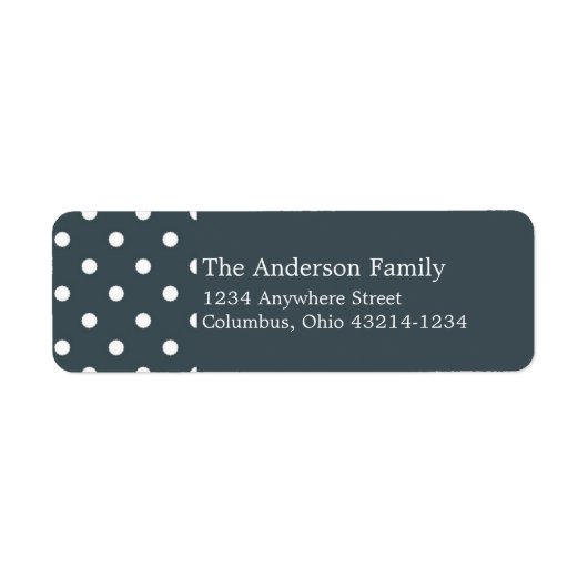 Country Blue Address Labels mit White Polka Dots (Vorne)