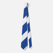 Country Blue and White Broad Regimental Stripe Krawatte (Vorderseite)