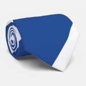 Country Blue and White Broad Regimental Stripe Krawatte (Gerollt)