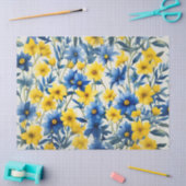 Country Blue, Gelb und Weiß Blume Seidenpapier (Basteln)