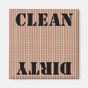 Country Blue Gingham Karos Clean Dirty Magnet