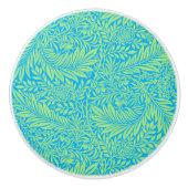 Country Blue Green William Morris Leaf Pattern Keramikknauf (Vorderseite)