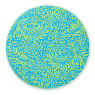 Country Blue Green William Morris Leaf Pattern Keramikknauf