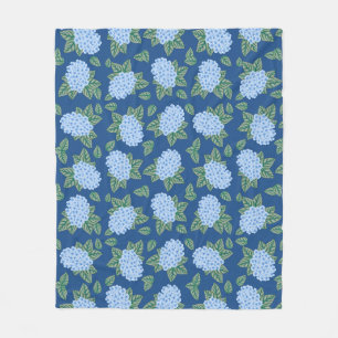 Country Blue Hydrangeas Fleecedecke