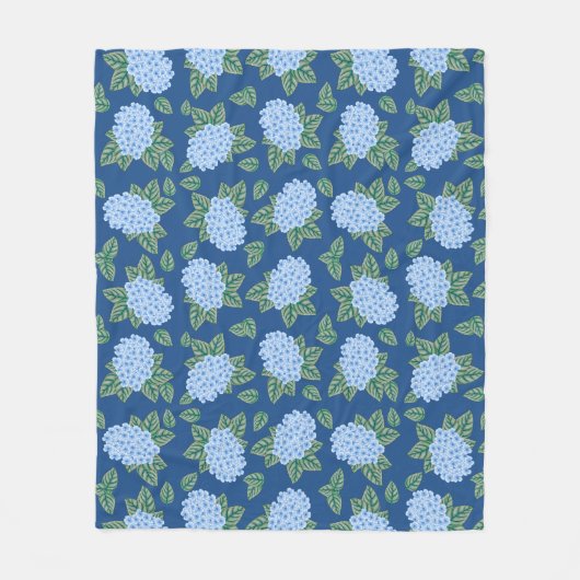 Country Blue Hydrangeas Fleecedecke (Vorderseite)