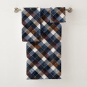 Country Blue Red White Grey Squares   Badhandtuch Set (Insitu)