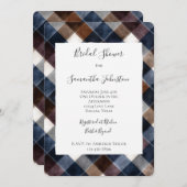 Country Blue Red White Squares Bridal Shower Einladung (Vorne/Hinten)