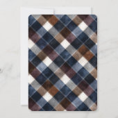 Country Blue Red White Squares Bridal Shower Einladung (Rückseite)