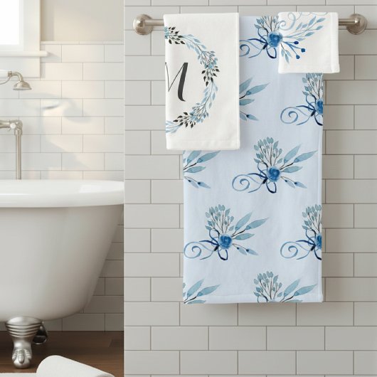 Country Blue Rose Badhandtuch Set