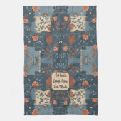 Country Blue Rust Rustic Bauernhaus individuell an Geschirrtuch (Vertikal)