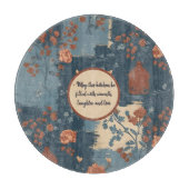 Country Blue Rust Rustic Bauernhaus individuell an Schneidebrett (Vorderseite)