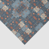 Country Blue Rust Rustic Bauernhaus individuell an Seidenpapier (Ausschnitt)