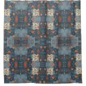 Country Blue Rust Rustikales Bauernhaus Duschvorhang (Vorderseite)