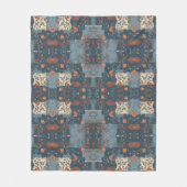 Country Blue Rust Rustikales Bauernhaus Fleecedecke (Vorderseite)