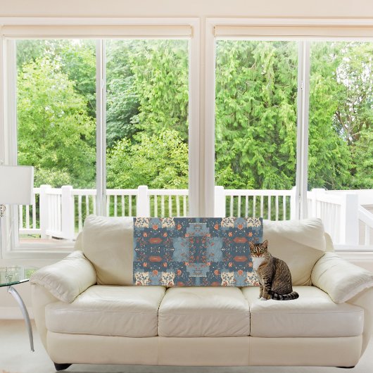 Country Blue Rust Rustikales Bauernhaus Fleecedecke