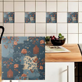 Country Blue Rust Rustikales Bauernhaus Kurz Fliese