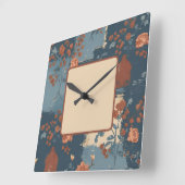 Country Blue Rust Rustikales Bauernhaus Quadratische Wanduhr (Winkel)