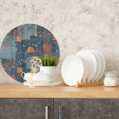 Country Blue Rust Rustikales Bauernhaus Runde Schneidebrett