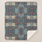 Country Blue Rust Rustikales Bauernhaus Sherpadecke (Vorderseite)