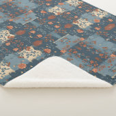 Country Blue Rust Rustikales Bauernhaus Sherpadecke (3/4)