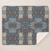 Country Blue Rust Rustikales Bauernhaus Sherpadecke (Vorderseite (Horizontal))