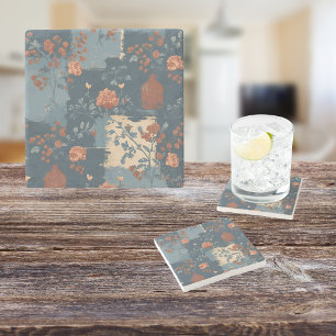 Country Blue Rust Rustikales Bauernhaus Steinuntersetzer