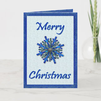 Country Blue Sparkle Snowflake Feiertagskarte