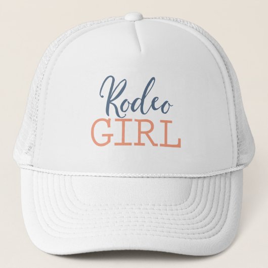 Country Blue und Peach Rodeo Girl Truckerkappe (Vorderseite)