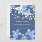 Country Blue vergiss-Me-Nots Wedding Einladung (Vorderseite)