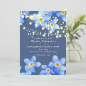Country Blue vergiss-Me-Nots Wedding Einladung (Stehend Vorderseite)