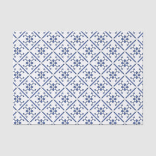 Country Blue White Pattern Mittelmeer Tile Seidenpapier