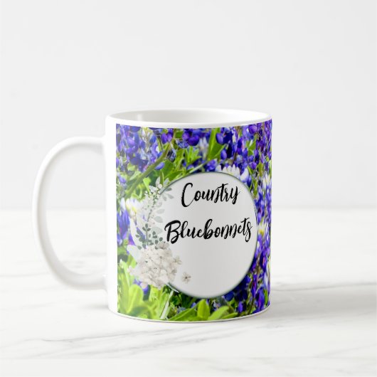 Country Bluebonnet Wildblumen China Tasse (Links)