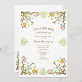Country Blume Frame Baby Dusche Einladung (Vorne/Hinten)