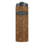 Country Blume handgezeichnetes Muster braune Rusti Thermosbecher (Vorderseite)