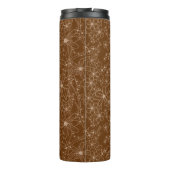 Country Blume handgezeichnetes Muster braune Rusti Thermosbecher (Rückseite)