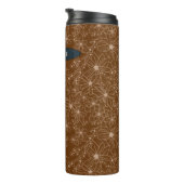 Country Blume handgezeichnetes Muster braune Rusti Thermosbecher (Nach rechts gedreht)