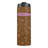 Country Blume handgezeichnetes Muster braune Rusti Thermosbecher (Vorderseite)