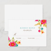 Country Blume Hochzeit RSVP Karte (Vorne/Hinten)