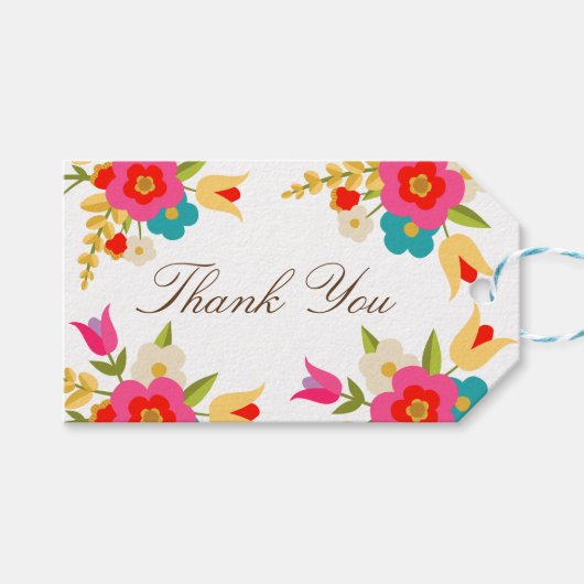 Country Blumen Vielen Dank Geschenkanhänger (Vorderseite (Horizontal))